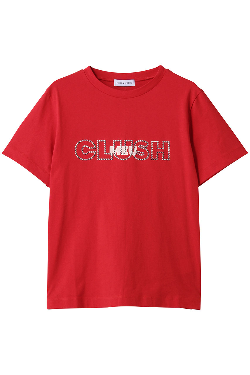 MAISON SPECIAL MEU CLUSH T-shirt/MEU CLUSH Tシャツ (RED(レッド), FREE) メゾンスペシャル ELLE SHOP MAISON SPECIAL MEU CLUSH T-shirt/MEU CLUSH Tシャツ (RED(レッド), FREE) メゾンスペシャル ELLE SHOP