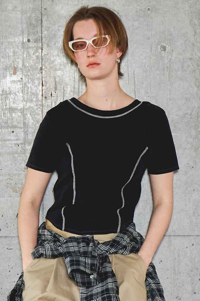 ブラウス シャツ Color Stitch Short Shirt/カラーステッチショートシャツ「MAISON SPECIAL/メゾンスペシャル」 レ MAISON SPECIAL｜Color Stitch Short Shirt | Rakuten Fashion