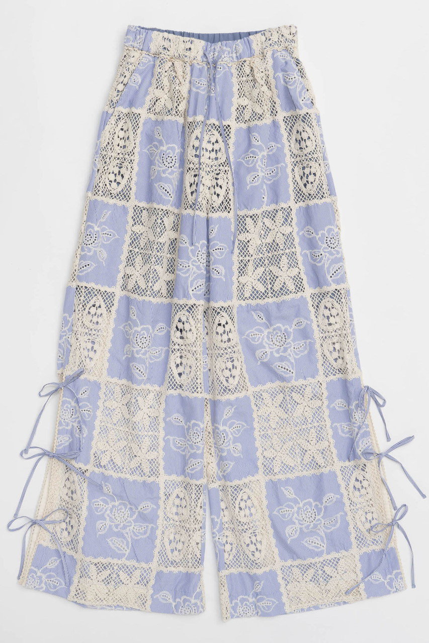 MAISON SPECIAL Embroidery Easy Pants/エンブロイダリーイージーパンツ (BLU(ブルー), 36) メゾンスペシャル ELLE SHOP MAISON SPECIAL Embroidery Easy Pants/エンブロイダリーイージーパンツ (BLU(ブルー), 36) メゾンスペシャル ELLE SHOP