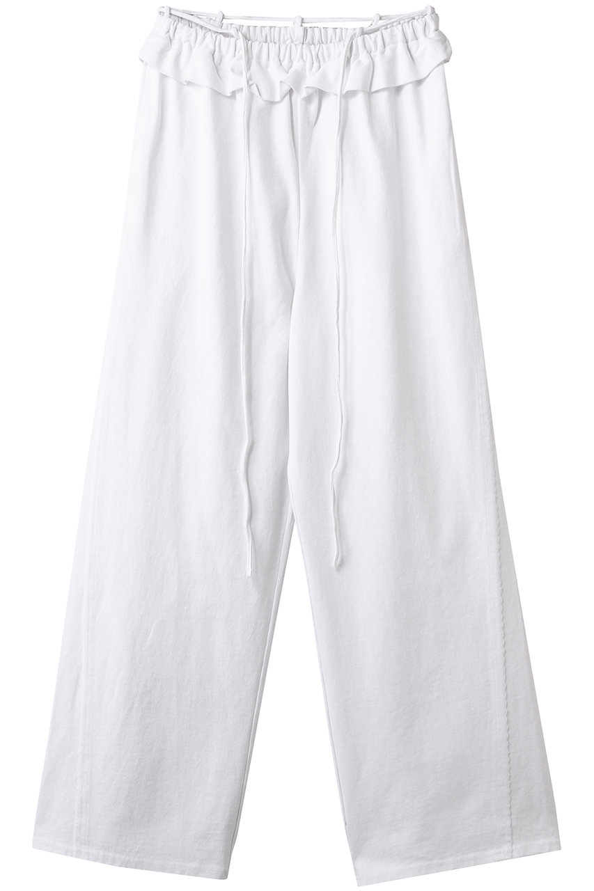 MAISON SPECIAL Waist Ruffle Sweatpants/ウエストフリルスウェットパンツ (WHT(ホワイト), 38) メゾンスペシャル ELLE SHOP MAISON SPECIAL Waist Ruffle Sweatpants/ウエストフリルスウェットパンツ (WHT(ホワイト), 38) メゾンスペシャル ELLE SHOP
