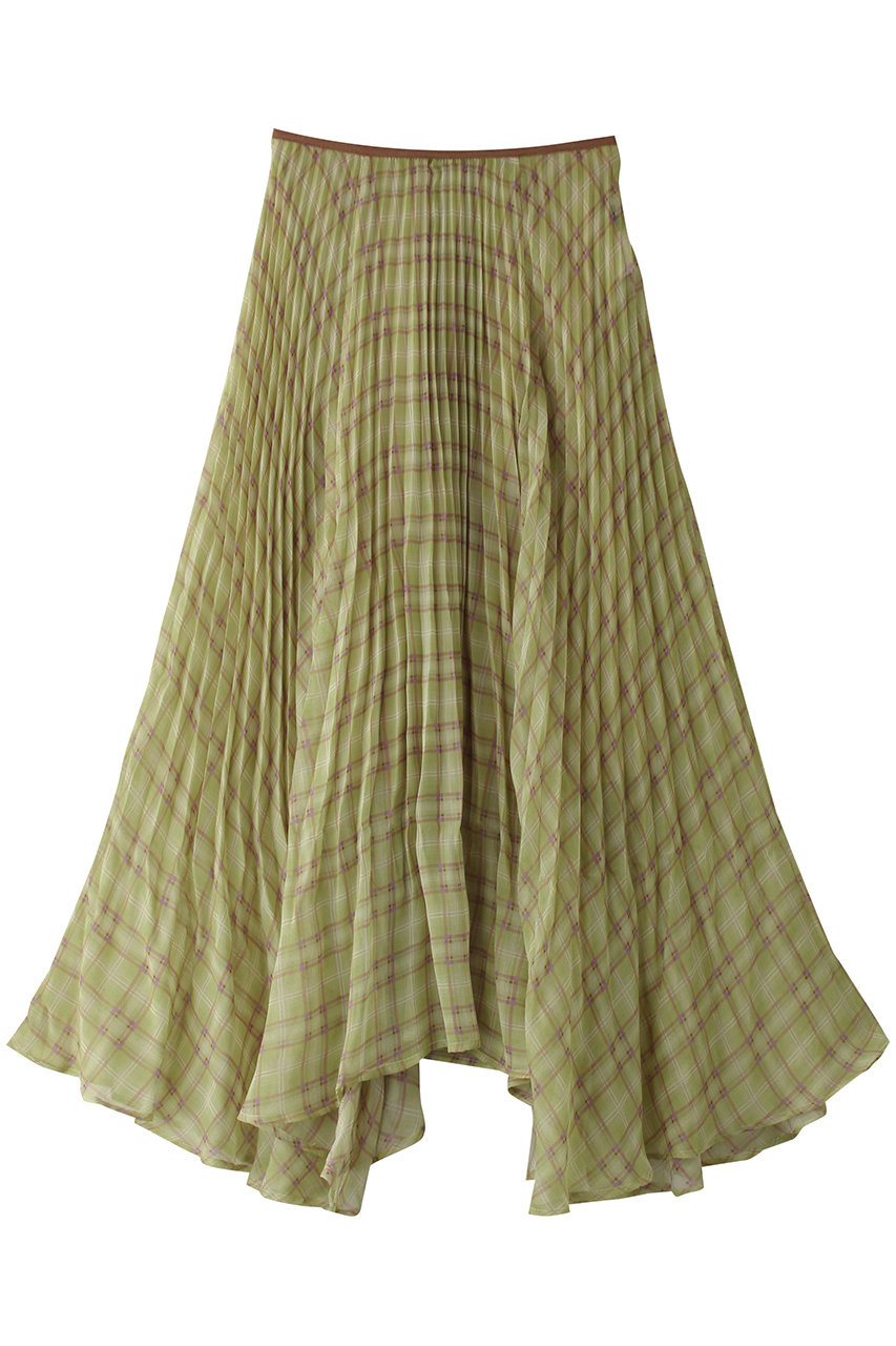 MAISON SPECIAL Circular Pleated Plaid Skirt/サーキュラープリーツチェックスカート (GRN(グリーン), 36) メゾンスペシャル ELLE SHOP MAISON SPECIAL Circular Pleated Plaid Skirt/サーキュラープリーツチェックスカート (GRN(グリーン), 36) メゾンスペシャル ELLE SHOP