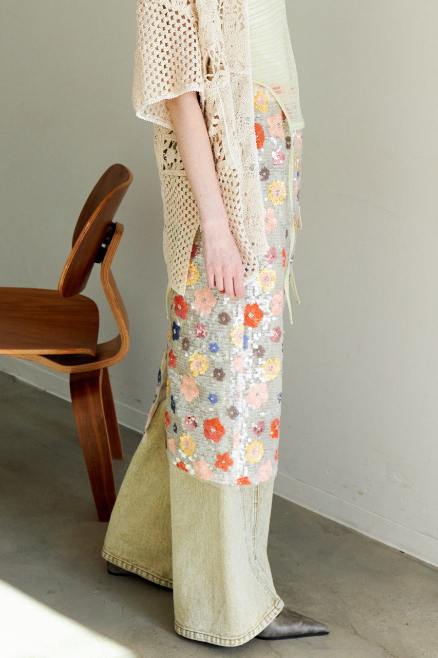MAISON SPECIAL(メゾンスペシャル)｜Colorful Flower Sequin Skirt