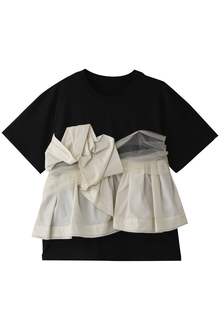MAISON SPECIAL Docking Twisted T-shirt/ドッキングツイステッドTシャツ (BLK(ブラック), FREE) メゾンスペシャル ELLE SHOP MAISON SPECIAL Docking Twisted T-shirt/ドッキングツイステッドTシャツ (BLK(ブラック), FREE) メゾンスペシャル ELLE SHOP