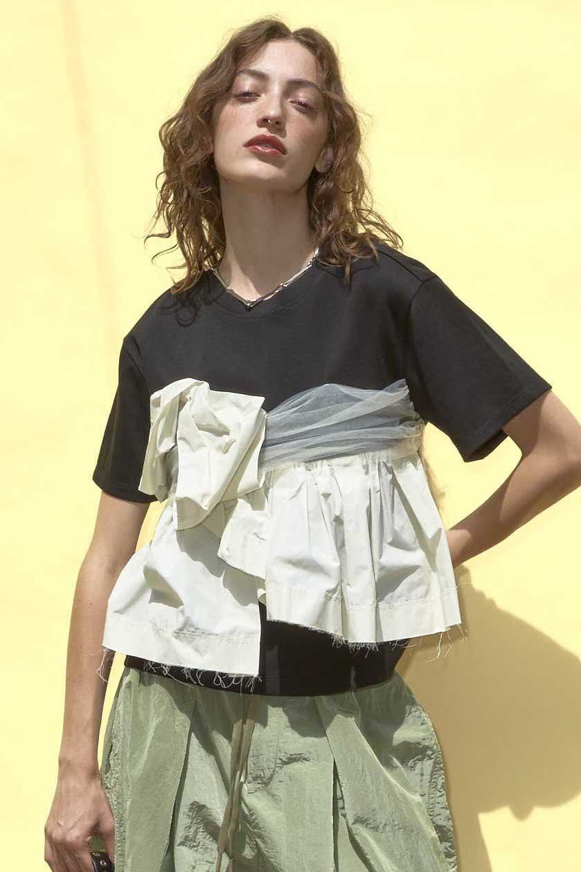 [MAISON SPECIAL]ドッキングツイステッドTシャツ/grey MAISON SPECIAL(メゾンスペシャル)｜Docking Twisted T-shirt