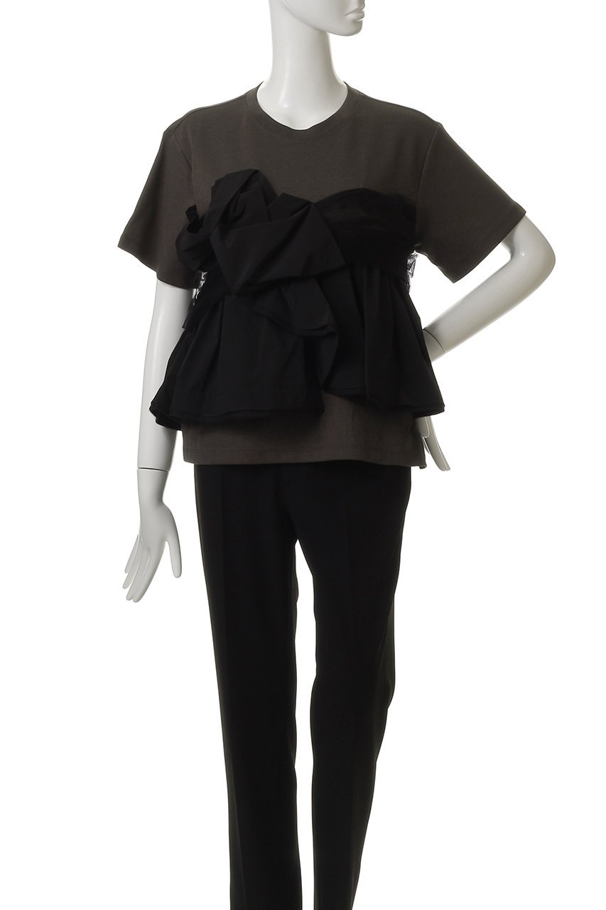 [MAISON SPECIAL]ドッキングツイステッドTシャツ/BLACK MAISON SPECIAL]ドッキングツイステッドTシャツ/BLACK