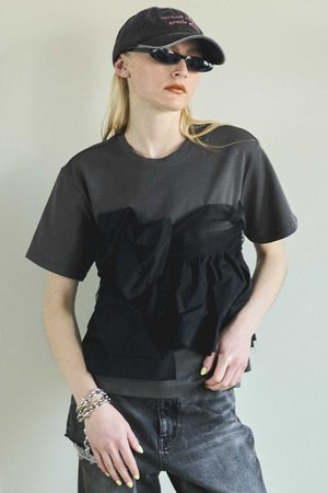 【予約販売】Docking Twisted T-shirt/ドッキングツイステッドTシャツ