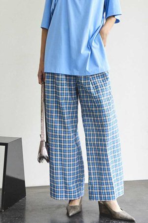 メゾンスペシャル/MAISON SPECIALのMulti Plaid Easy Pants/マルチチェックイージーパンツ(110600/110601)