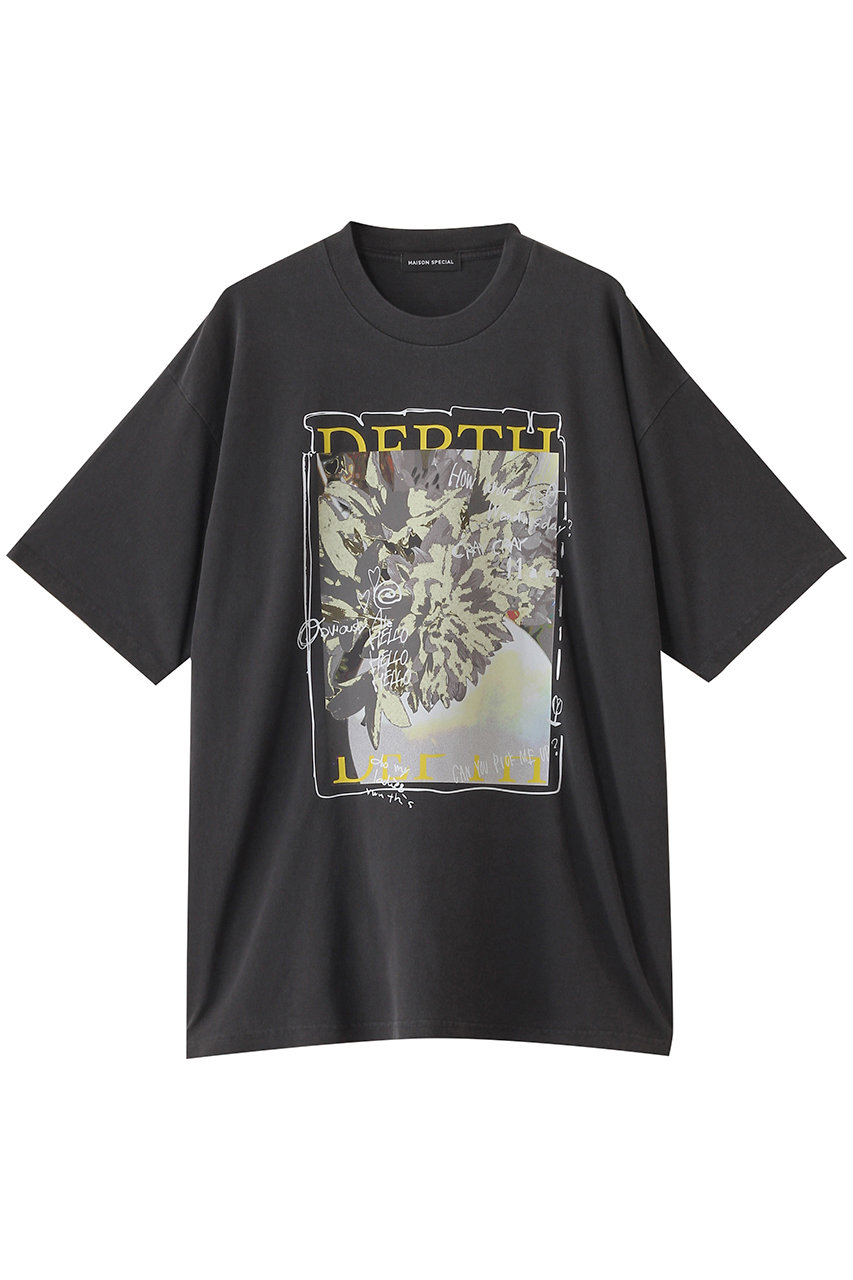 MAISON SPECIAL Flower Photo Oversized T-shirt/フラワーフォトオーバーTEE (C.GRY(チャコールグレー), FREE) メゾンスペシャル ELLE SHOP MAISON SPECIAL Flower Photo Oversized T-shirt/フラワーフォトオーバーTEE (C.GRY(チャコールグレー), FREE) メゾンスペシャル ELLE SHOP