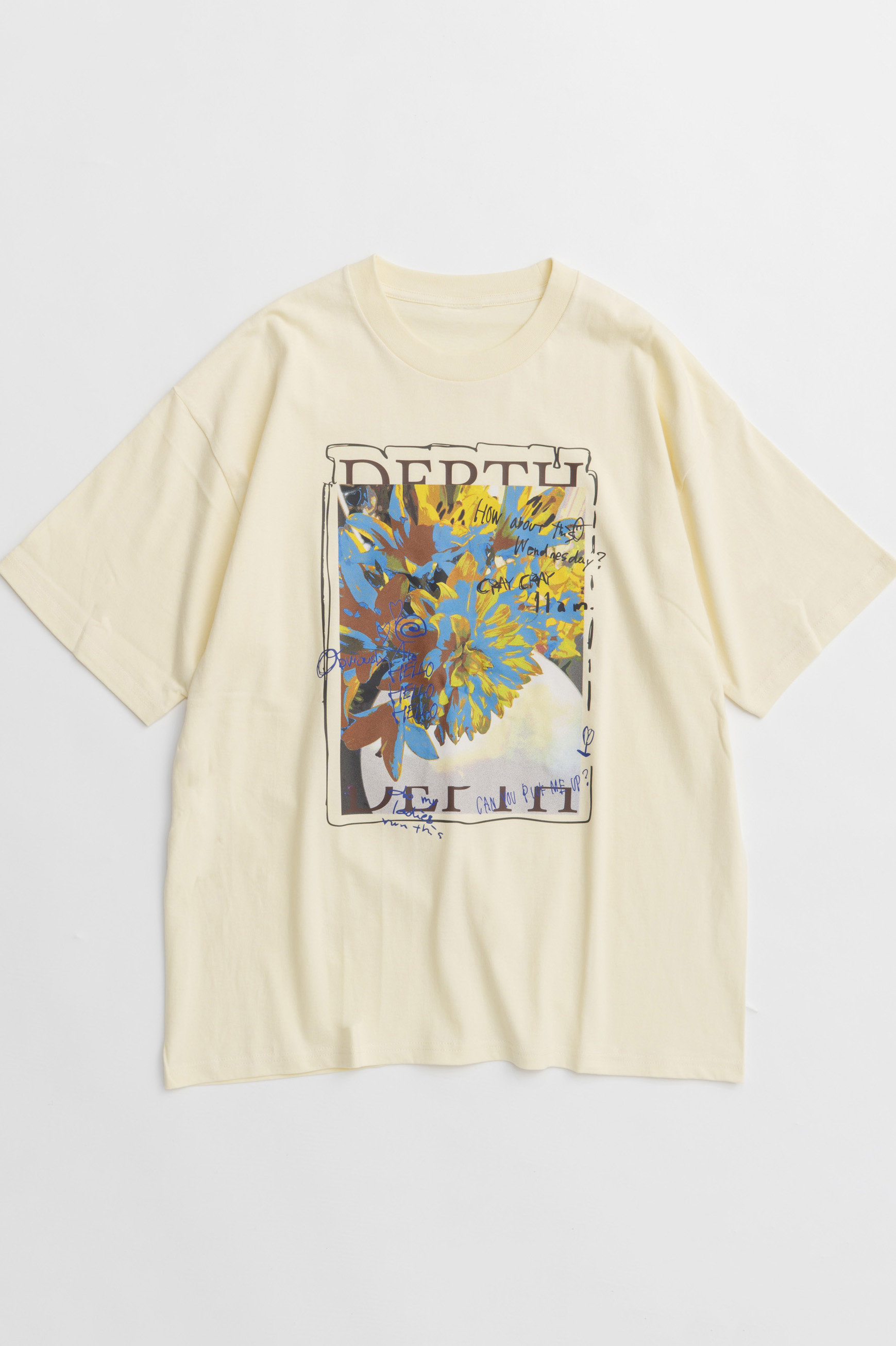 MAISON SPECIAL Flower Photo Oversized T-shirt/フラワーフォトオーバーTEE (YEL(イエロー), FREE) メゾンスペシャル ELLE SHOP MAISON SPECIAL Flower Photo Oversized T-shirt/フラワーフォトオーバーTEE (YEL(イエロー), FREE) メゾンスペシャル ELLE SHOP
