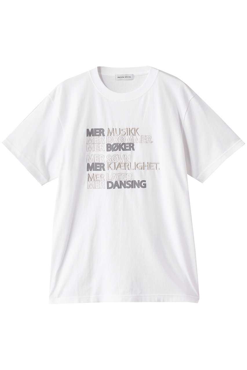 MAISON SPECIAL LOVE LIFF Embroidery T-shirt/LOVE LIFFエンブロイダリーTシャツ (WHT(ホワイト), FREE) メゾンスペシャル ELLE SHOP MAISON SPECIAL LOVE LIFF Embroidery T-shirt/LOVE LIFFエンブロイダリーTシャツ (WHT(ホワイト), FREE) メゾンスペシャル ELLE SHOP