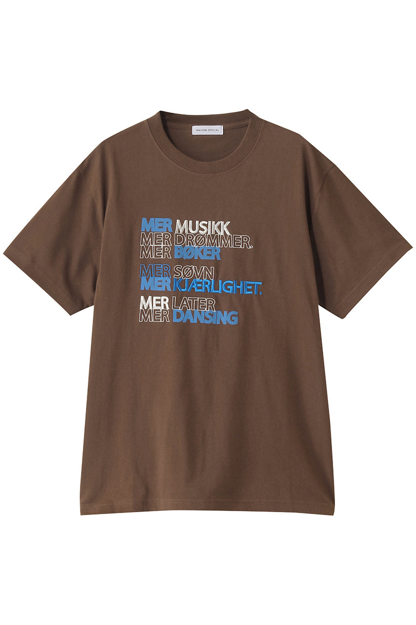 MAISON SPECIAL LOVE LIFF Embroidery T-shirt/LOVE LIFFエンブロイダリーTシャツ (BRN(ブラウン), FREE) メゾンスペシャル ELLE SHOP MAISON SPECIAL LOVE LIFF Embroidery T-shirt/LOVE LIFFエンブロイダリーTシャツ (BRN(ブラウン), FREE) メゾンスペシャル ELLE SHOP