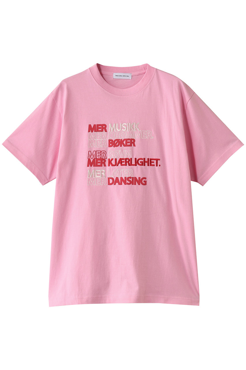MAISON SPECIAL LOVE LIFF Embroidery T-shirt/LOVE LIFFエンブロイダリーTシャツ (PNK(ピンク), FREE) メゾンスペシャル ELLE SHOP MAISON SPECIAL LOVE LIFF Embroidery T-shirt/LOVE LIFFエンブロイダリーTシャツ (PNK(ピンク), FREE) メゾンスペシャル ELLE SHOP