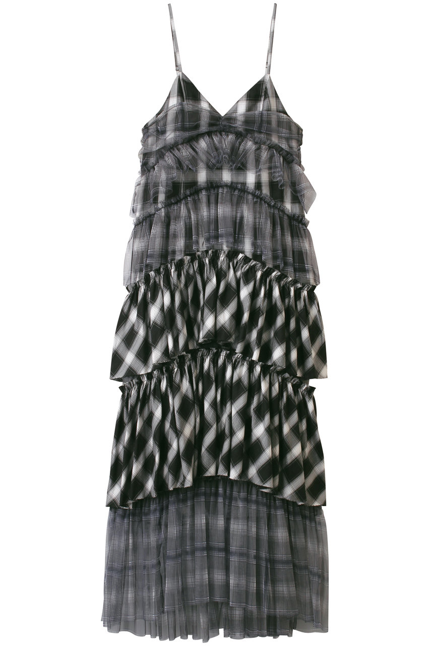 MAISON SPECIAL Plaid Tiered Dress/チェックティアードワンピース (BLK(ブラック), 38) メゾンスペシャル ELLE SHOP MAISON SPECIAL Plaid Tiered Dress/チェックティアードワンピース (BLK(ブラック), 38) メゾンスペシャル ELLE SHOP