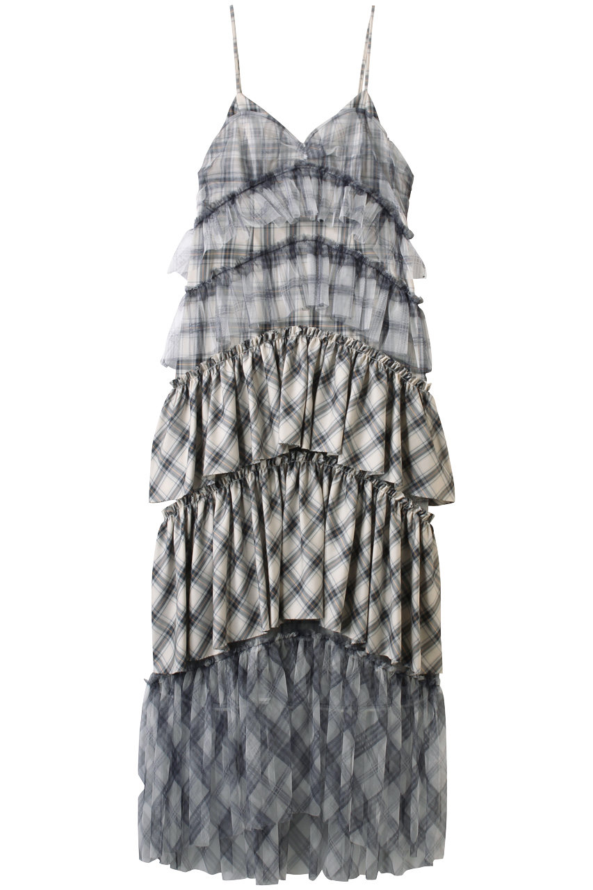 MAISON SPECIAL Plaid Tiered Dress/チェックティアードワンピース (BLU(ブルー), 38) メゾンスペシャル ELLE SHOP MAISON SPECIAL Plaid Tiered Dress/チェックティアードワンピース (BLU(ブルー), 38) メゾンスペシャル ELLE SHOP