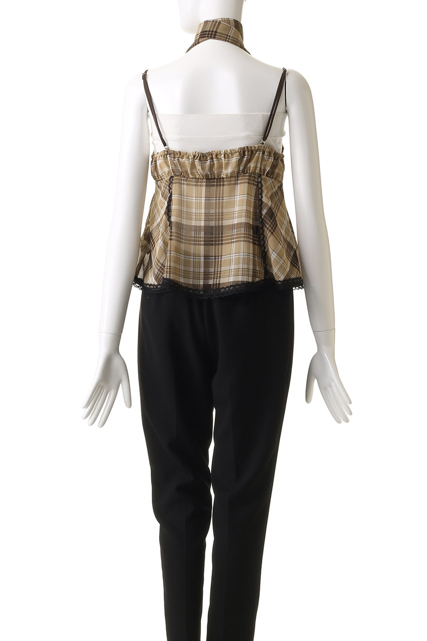 MAISON SPECIAL(メゾンスペシャル)｜Plaid Halter Peplum Sheer