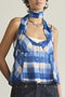 Plaid Halter Peplum Sheer Tops/チェックホルターペプラムシアートップス メゾンスペシャル/MAISON SPECIAL