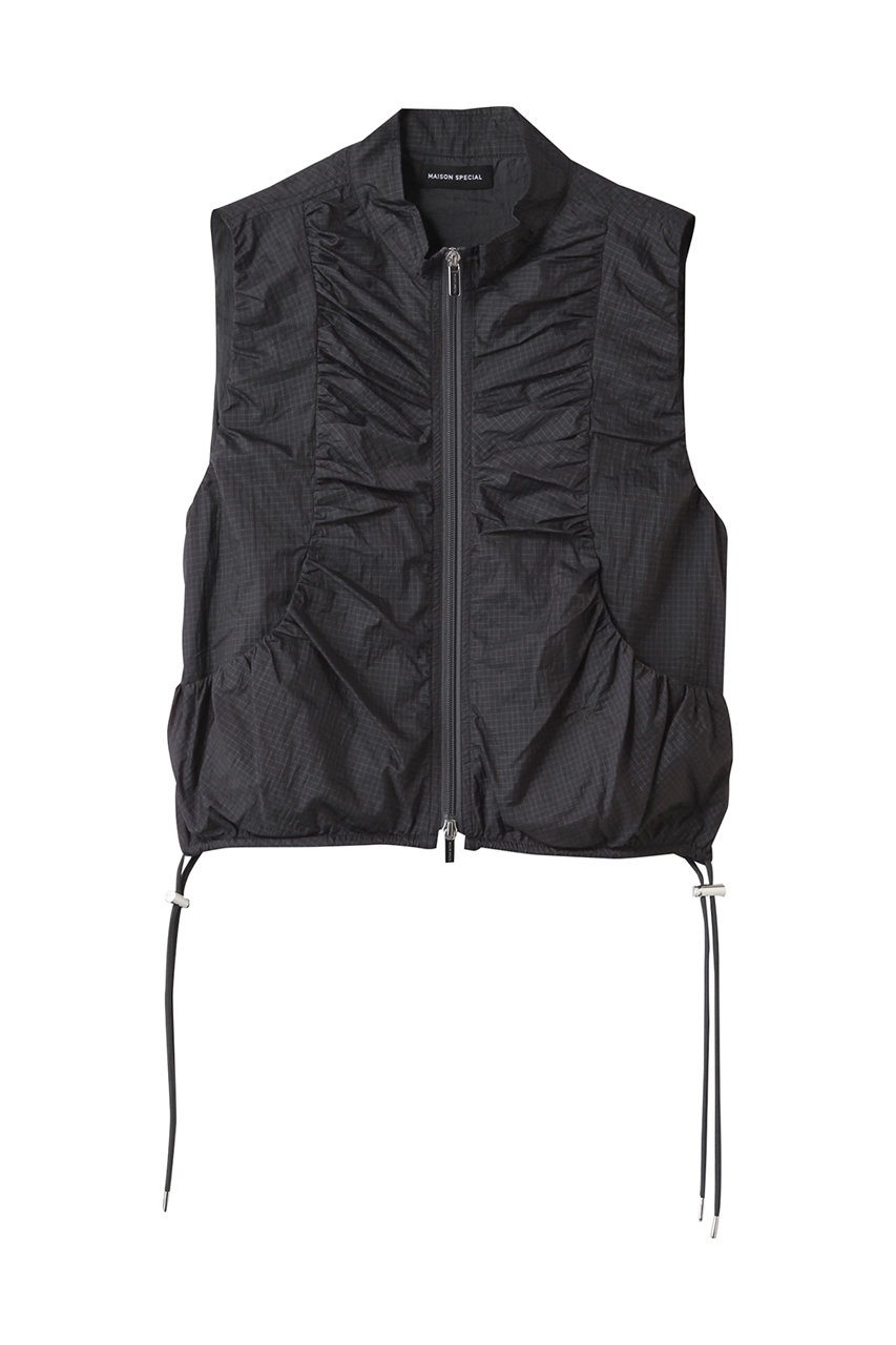MAISON SPECIAL Airy Sheer Gathered Vest/エアリーシアーギャザーベスト (C.GRY(チャコールグレー), FREE) メゾンスペシャル ELLE SHOP MAISON SPECIAL Airy Sheer Gathered Vest/エアリーシアーギャザーベスト (C.GRY(チャコールグレー), FREE) メゾンスペシャル ELLE SHOP