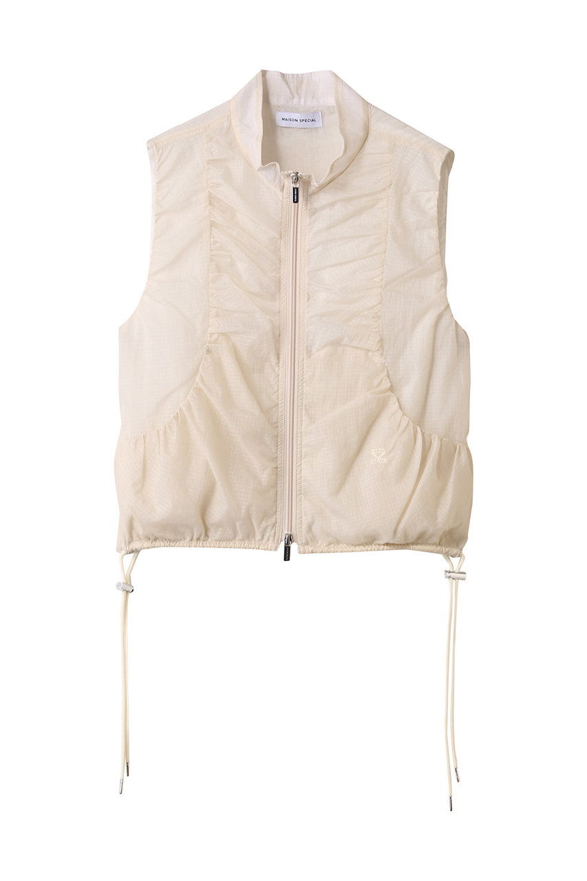 MAISON SPECIAL Airy Sheer Gathered Vest/エアリーシアーギャザーベスト (WHT(ホワイト), FREE) メゾンスペシャル ELLE SHOP MAISON SPECIAL Airy Sheer Gathered Vest/エアリーシアーギャザーベスト (WHT(ホワイト), FREE) メゾンスペシャル ELLE SHOP