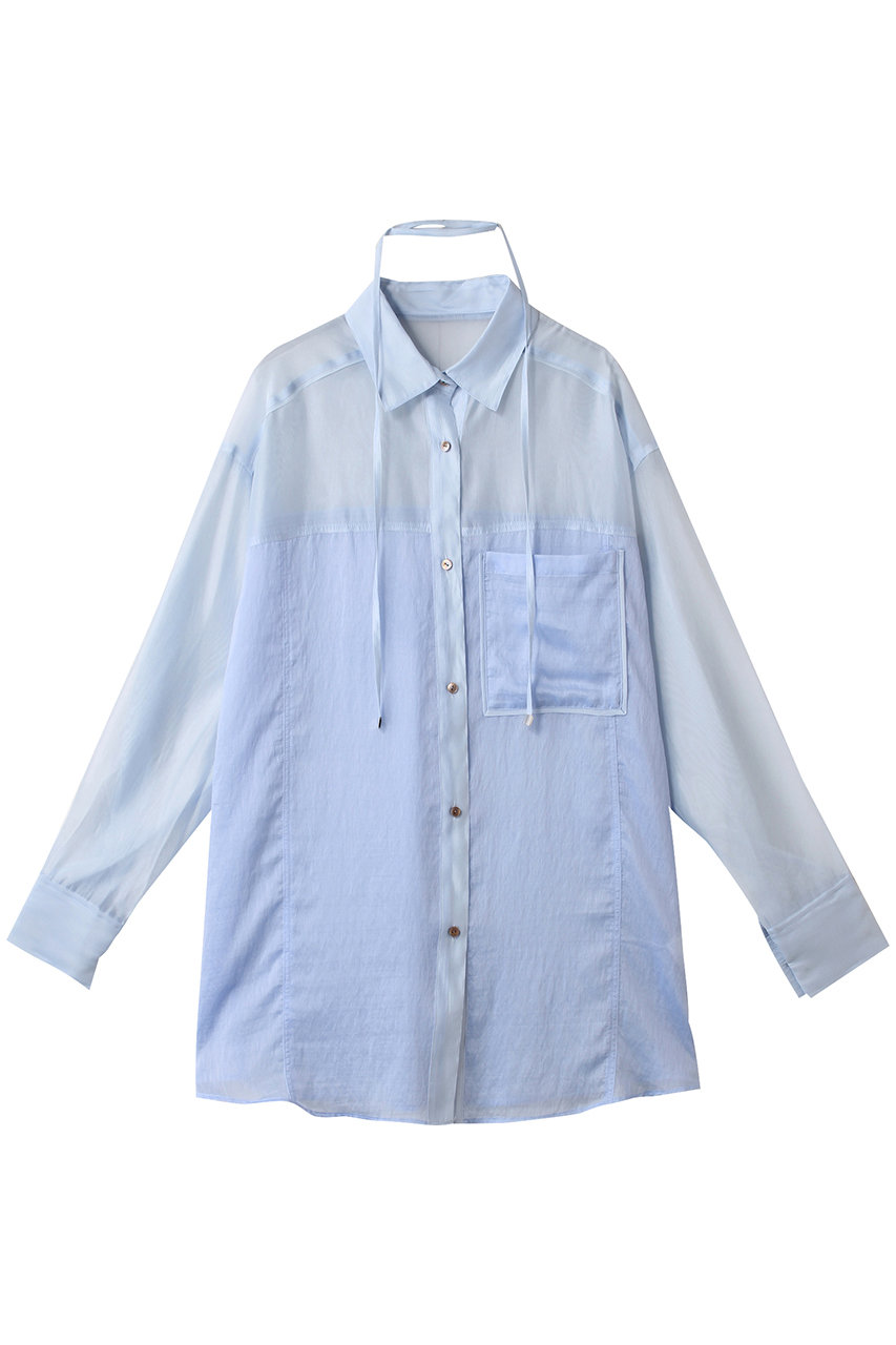 MAISON SPECIAL Sheer Docking Oversized Shirt/シアードッキングオーバーシャツ (BLU(ブルー), FREE) メゾンスペシャル ELLE SHOP MAISON SPECIAL Sheer Docking Oversized Shirt/シアードッキングオーバーシャツ (BLU(ブルー), FREE) メゾンスペシャル ELLE SHOP