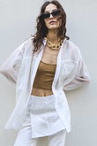 Sheer Docking Oversized Shirt/シアードッキングオーバーシャツ