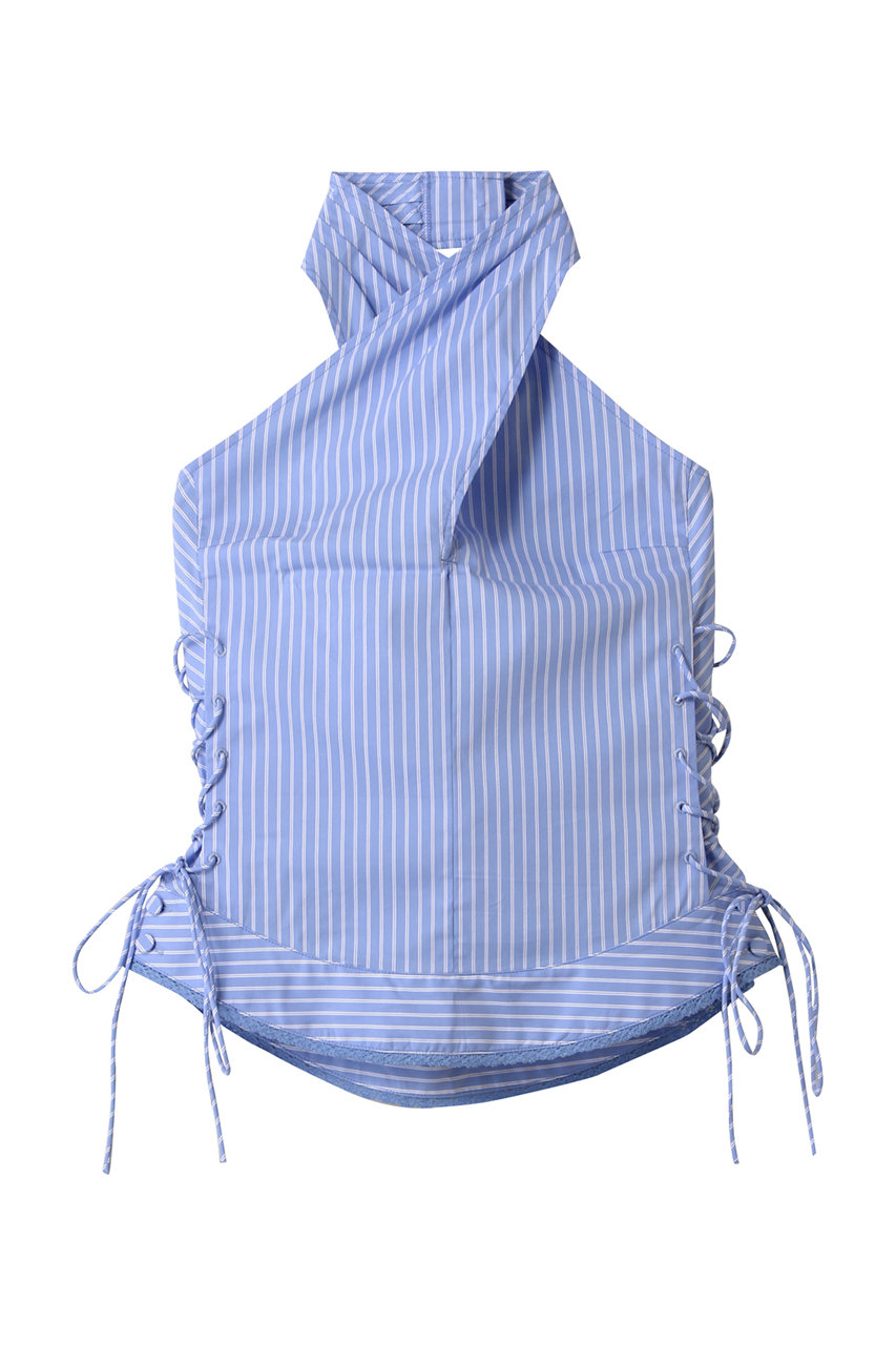 MAISON SPECIAL Side Lace Up Halter Neck Tops/サイドレースアップホルターネックトップス (BLU(ブルー), FREE) メゾンスペシャル ELLE SHOP MAISON SPECIAL Side Lace Up Halter Neck Tops/サイドレースアップホルターネックトップス (BLU(ブルー), FREE) メゾンスペシャル ELLE SHOP