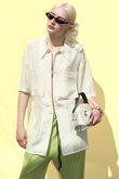 Striped Zip Shirt/ストライプジップシャツ