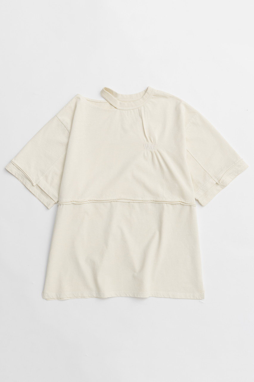 MAISON SPECIAL Shirring Embroidery Washed Big T-shirt/シャーリングエンブロイダリーウォッシュビッグTEE (IVR(アイボリー), FREE) メゾンスペシャル ELLE SHOP MAISON SPECIAL Shirring Embroidery Washed Big T-shirt/シャーリングエンブロイダリーウォッシュビッグTEE (IVR(アイボリー), FREE) メゾンスペシャル ELLE SHOP