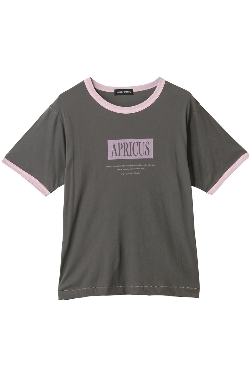 MAISON SPECIAL APRICUS Ringer T-shirt/APRICUSリンガーTEE (C.GRY(チャコールグレー), FREE) メゾンスペシャル ELLE SHOP MAISON SPECIAL APRICUS Ringer T-shirt/APRICUSリンガーTEE (C.GRY(チャコールグレー), FREE) メゾンスペシャル ELLE SHOP