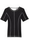 Bicolor Stitch Rib T-shirt/バイカラーステッチリブTシャツ メゾンスペシャル/MAISON SPECIAL BLK(ブラック)