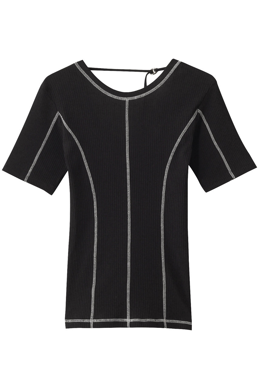 MAISON SPECIAL Bicolor Stitch Rib T-shirt/バイカラーステッチリブTシャツ (BLK(ブラック), FREE) メゾンスペシャル ELLE SHOP MAISON SPECIAL Bicolor Stitch Rib T-shirt/バイカラーステッチリブTシャツ (BLK(ブラック), FREE) メゾンスペシャル ELLE SHOP