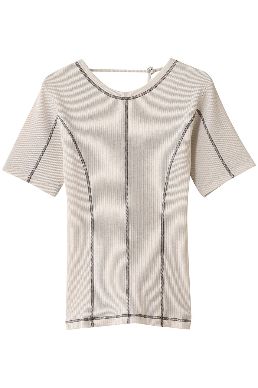 MAISON SPECIAL Bicolor Stitch Rib T-shirt/バイカラーステッチリブTシャツ (WHT(ホワイト), FREE) メゾンスペシャル ELLE SHOP MAISON SPECIAL Bicolor Stitch Rib T-shirt/バイカラーステッチリブTシャツ (WHT(ホワイト), FREE) メゾンスペシャル ELLE SHOP
