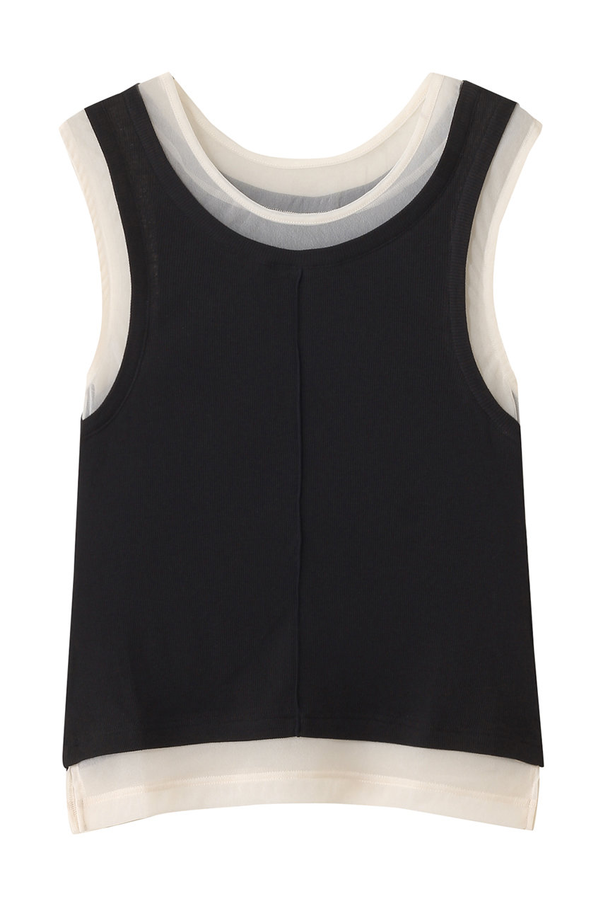 MAISON SPECIAL 2way Neck Sheer Docking Tank Top/2WAYネックシアードッキングタンクトップ (BLK(ブラック), FREE) メゾンスペシャル ELLE SHOP MAISON SPECIAL 2way Neck Sheer Docking Tank Top/2WAYネックシアードッキングタンクトップ (BLK(ブラック), FREE) メゾンスペシャル ELLE SHOP