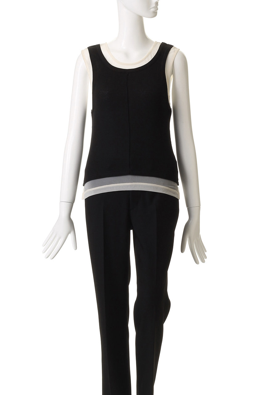 タンクトップ ノースリーブ 2way Neck Sheer Docking Tank Top/2WAYネックシアードッキングタンクトップ「MAISON 2way Neck Sheer Docking Tank Top/2WAYネックシアードッキング