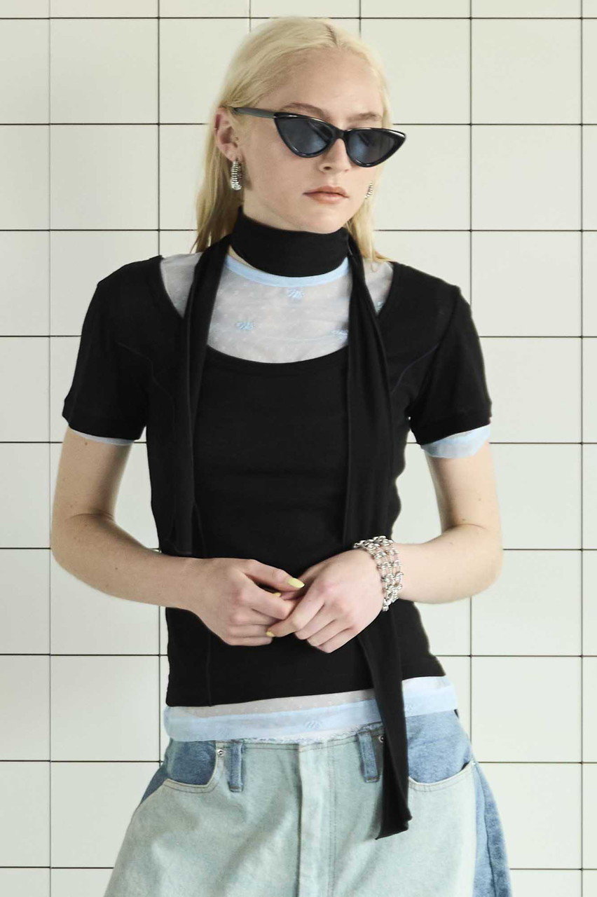 tシャツ With Tie Sheer Cotton T-shirt/タイ付きシアーコットンTEE「MAISON SPECIAL/メゾンスペシャル」 With Tie Sheer Cotton T-shirt/タイ付きシアーコットンTEE