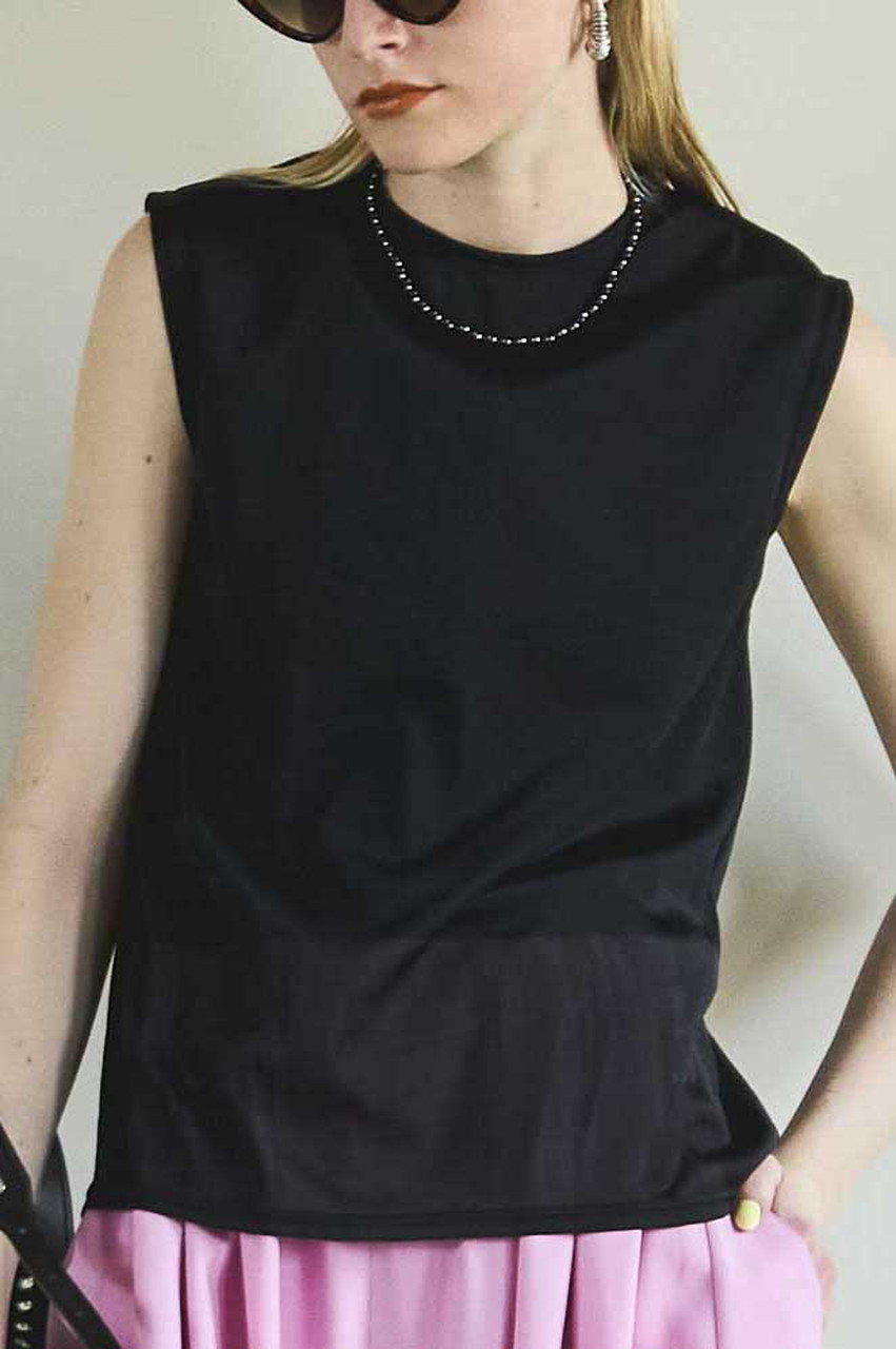 タンクトップ ノースリーブ Reversible See-through Tank Top/リバーシブルシースルータンクトップ「MAISON SPEC MAISON SPECIAL タンクトップ ノースリーブ Reversible See