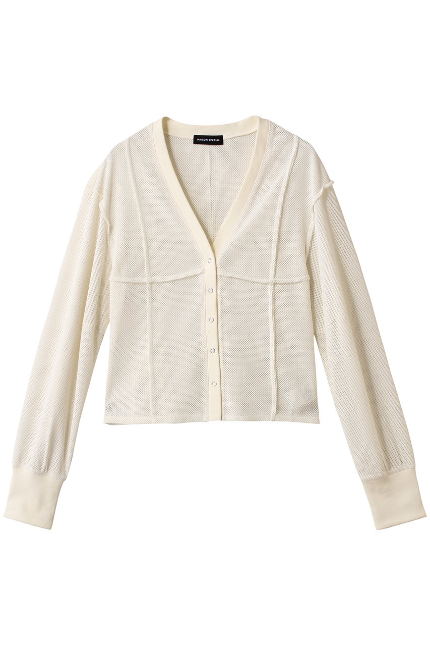 MAISON SPECIAL Mesh Cardigan/メッシュカーディガン (WHT(ホワイト), FREE) メゾンスペシャル ELLE SHOP MAISON SPECIAL Mesh Cardigan/メッシュカーディガン (WHT(ホワイト), FREE) メゾンスペシャル ELLE SHOP