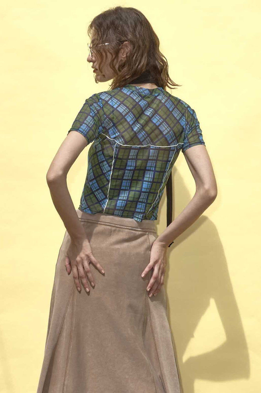 tシャツ Panel Plaid T-shirt/パネルチェックTシャツ「MAISON SPECIAL/メゾンスペシャル」セットアップ対応 レディ MAISON SPECIAL(メゾンスペシャル)｜Panel Plaid T-shirt/パネル