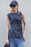 Ribbon Bare Sleeveless TEE/リボンベアノースリーブTEE