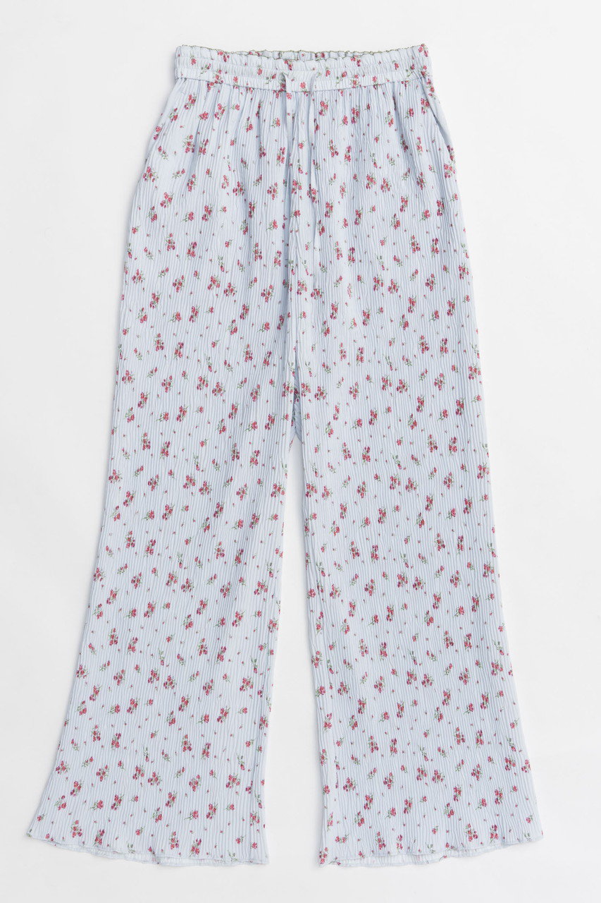 MAISON SPECIAL Small Flower Pleated Pants/スモールフラワープリーツパンツ (BLU(ブルー), 36) メゾンスペシャル ELLE SHOP MAISON SPECIAL Small Flower Pleated Pants/スモールフラワープリーツパンツ (BLU(ブルー), 36) メゾンスペシャル ELLE SHOP