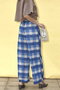 Side Pico Lace Sheer Plaid Pants/サイドピコレースシアーチェックパンツ メゾンスペシャル/MAISON SPECIAL