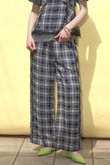 Side Pico Lace Sheer Plaid Pants/サイドピコレースシアーチェックパンツ