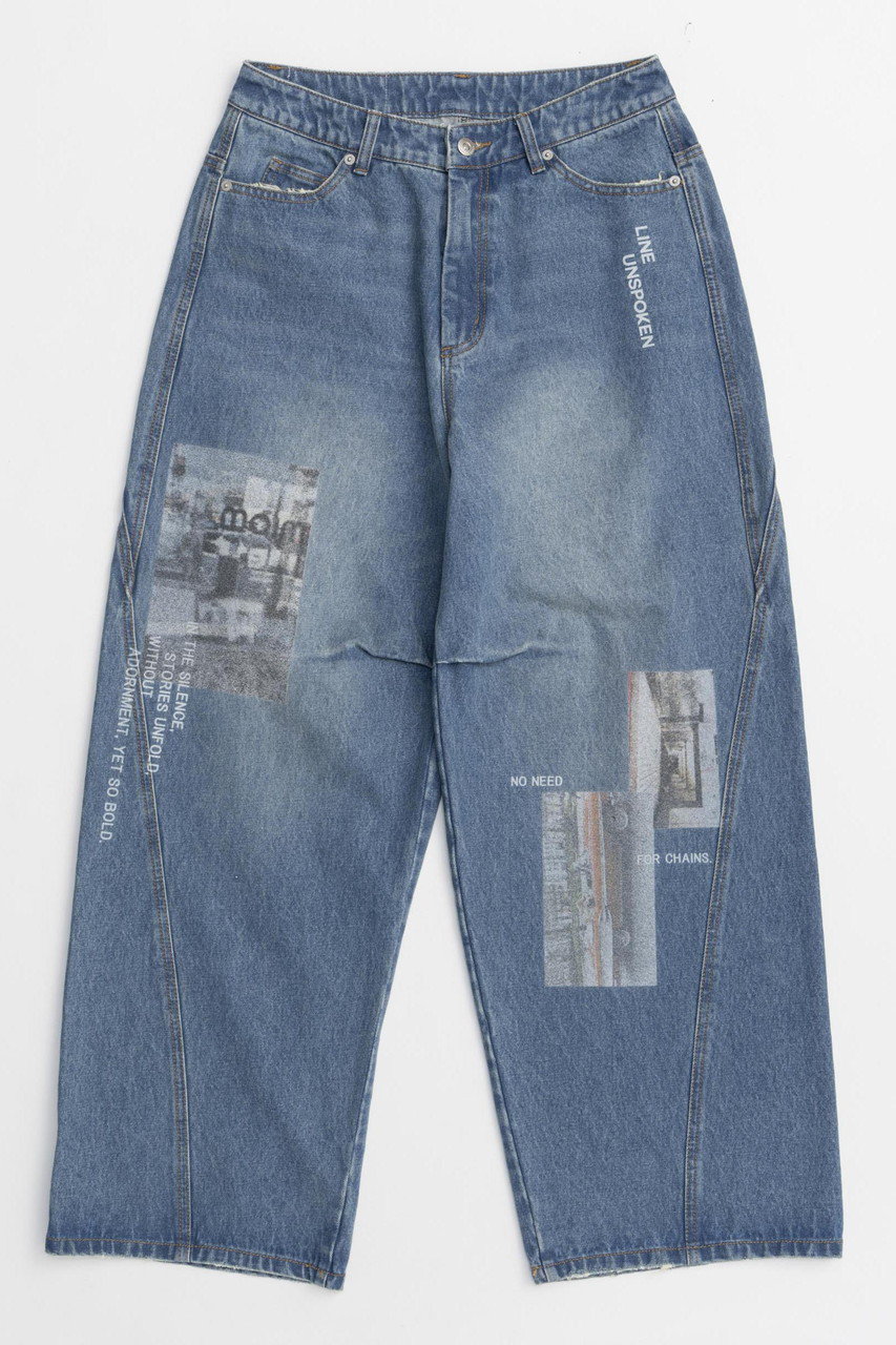 MAISON SPECIAL Low Waist Photo Print Denim Pants/ローウエストフォトプリントデニム (BLU(ブルー), 38) メゾンスペシャル ELLE SHOP MAISON SPECIAL Low Waist Photo Print Denim Pants/ローウエストフォトプリントデニム (BLU(ブルー), 38) メゾンスペシャル ELLE SHOP