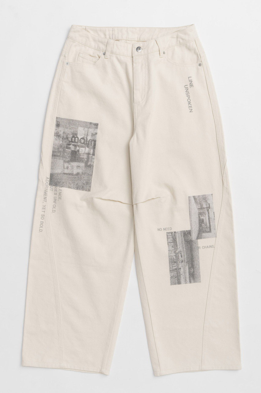 MAISON SPECIAL Low Waist Photo Print Denim Pants/ローウエストフォトプリントデニム (WHT(ホワイト), 36) メゾンスペシャル ELLE SHOP MAISON SPECIAL Low Waist Photo Print Denim Pants/ローウエストフォトプリントデニム (WHT(ホワイト), 36) メゾンスペシャル ELLE SHOP