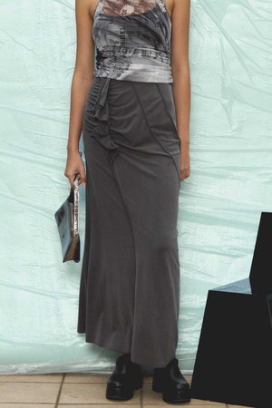 メゾンスペシャル/MAISON SPECIALのRuffled Draped Maxi Skirt/フリルドレープマキシスカート(110700/110703)