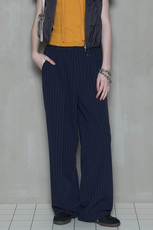 メゾンスペシャル/MAISON SPECIALのPinstripe Wide Easy Pants/ピンストライプワイドイージーパンツ(110600/110601)