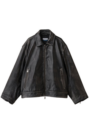 メゾンスペシャル/MAISON SPECIALの【UNISEX】SHEEPレザー襟付きライダース(110800/110804)