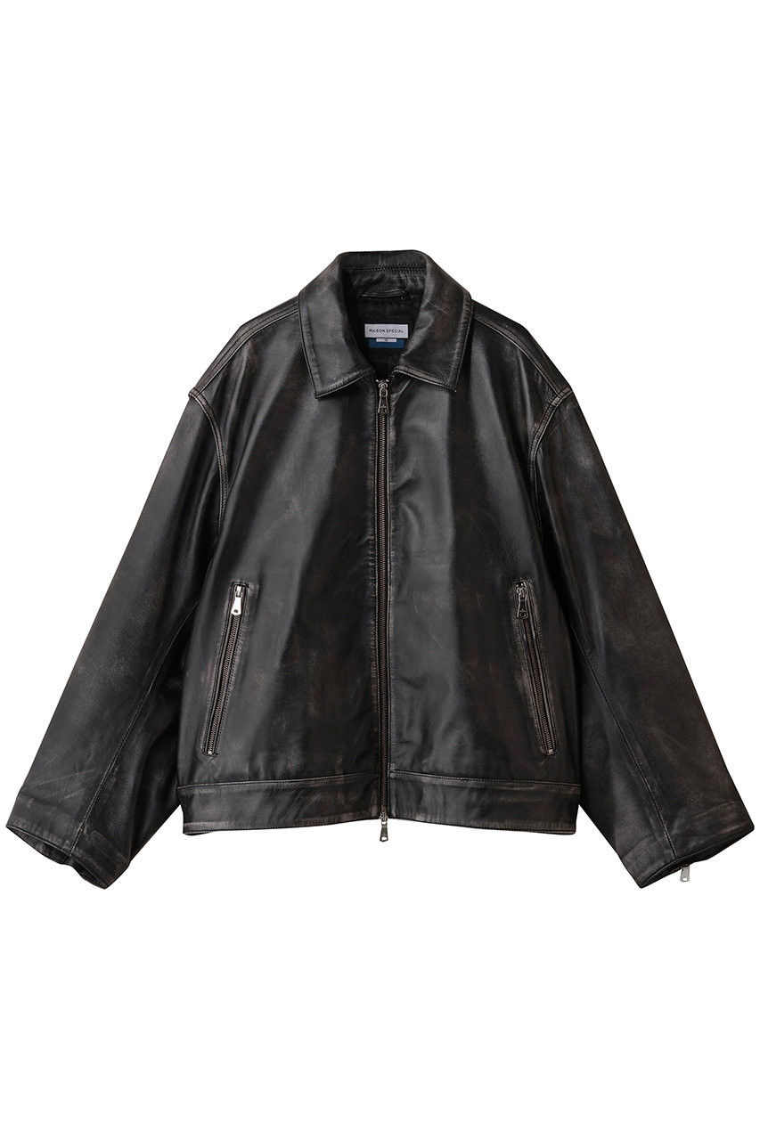 【美品】　メゾンスペシャル 22AW 羊革 ラムレザー ジャケット 黒 01 MAISON SPECIAL ジャケット ライダースジャケット 「UNISEX