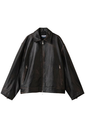 メゾンスペシャル/MAISON SPECIALの【UNISEX】SHEEPレザー襟付きライダース(110800/110804)