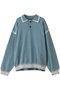 【UNISEX】ハイツイストピグメントブリーチニットポロ L/S メゾンスペシャル/MAISON SPECIAL S.BLU(スカイブルー)