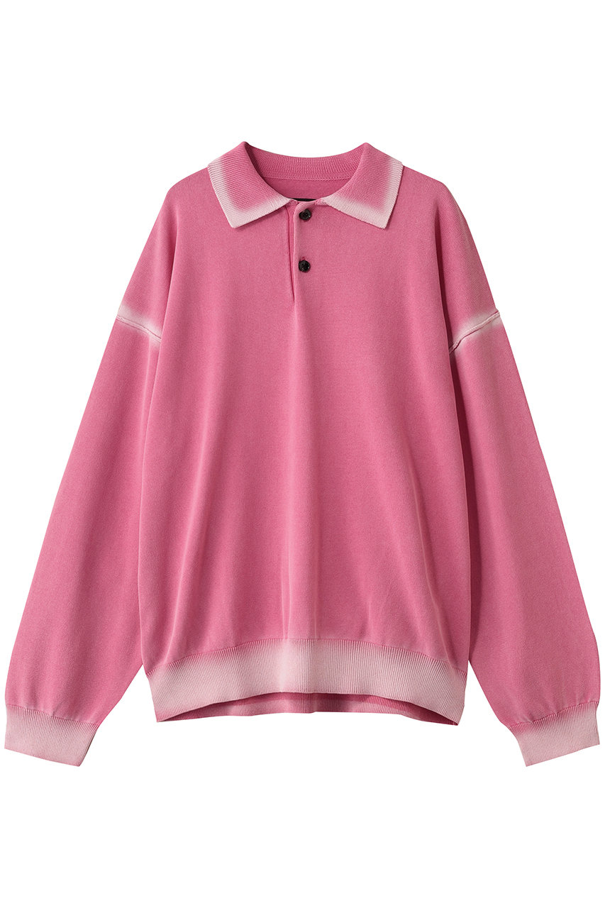 メゾンスペシャル/MAISON SPECIALの【UNISEX】ハイツイストピグメントブリーチニットポロ L/S(PNK(ピンク)/11252361302)